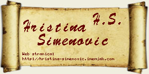 Hristina Simenović vizit kartica